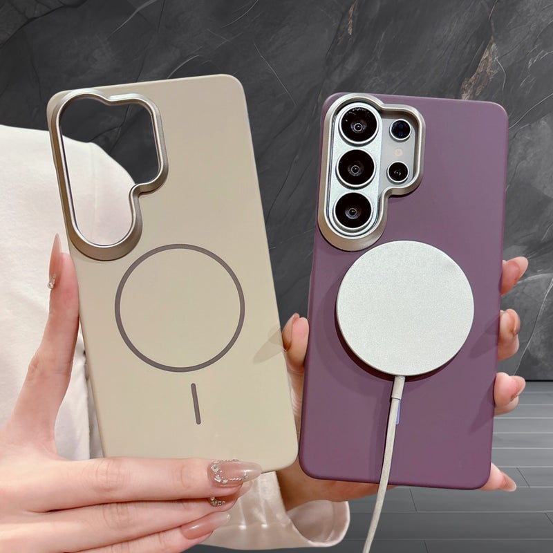 Frosted Magnetic Ultra-Thin Half-Wrap Phone Case for Samsung Galaxy S26 Ultra S25 Plus A56 - Image 4