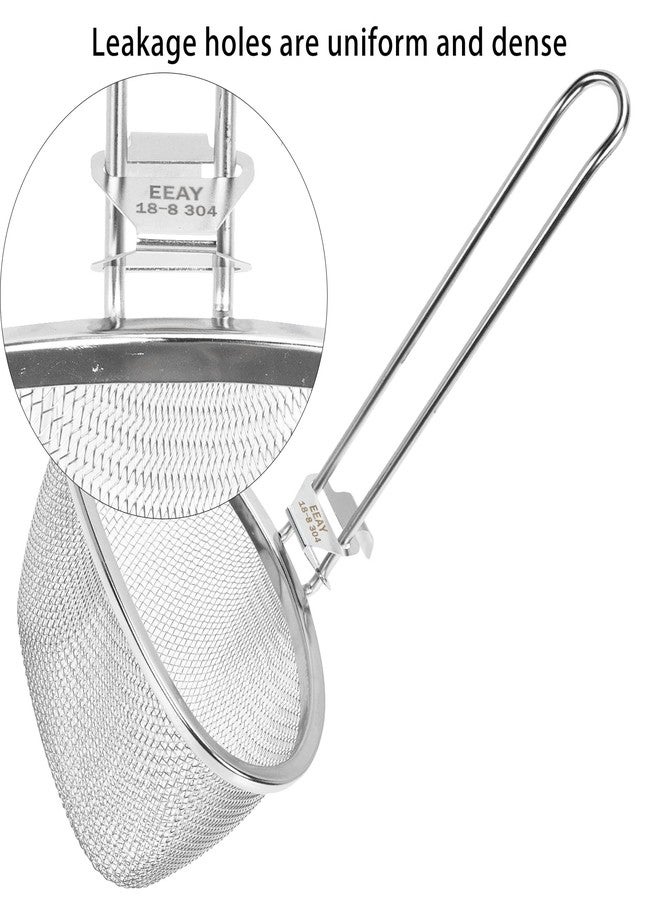 هيموتون مصفاة هيموتون المصنوعة من الفولاذ المقاوم للصدأ، ذات شبكة دقيقة، سلة معكرونة أسطوانية مسطحة، مصفاة ووك، سلة قلي للمعكرونة والنودلز والزلابية والرامن، للشطف والسلق، 24.5 × 14 سم - Image 4