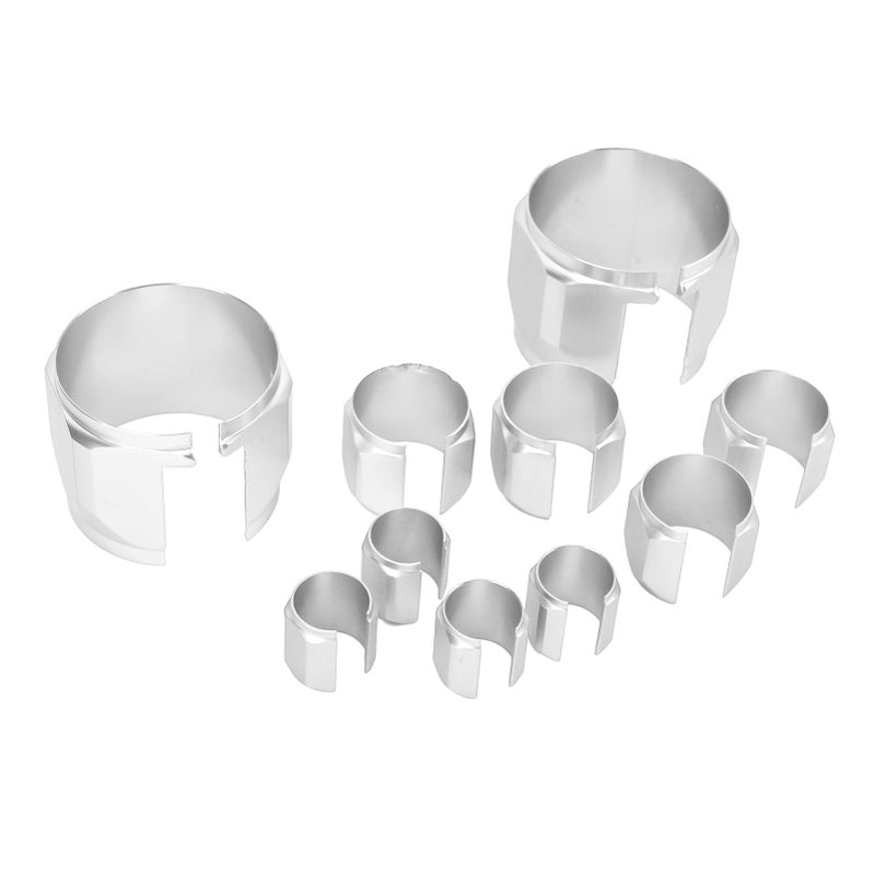 Universal Silver Stainless Steel Radiator Hose Cover Kit 18 Pcs Extreme Heat Protection - Image 5