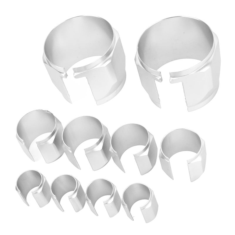 Universal Silver Stainless Steel Radiator Hose Cover Kit 18 Pcs Extreme Heat Protection - Image 4