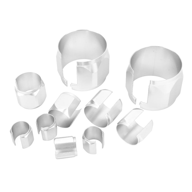 Universal Silver Stainless Steel Radiator Hose Cover Kit 18 Pcs Extreme Heat Protection - Image 3