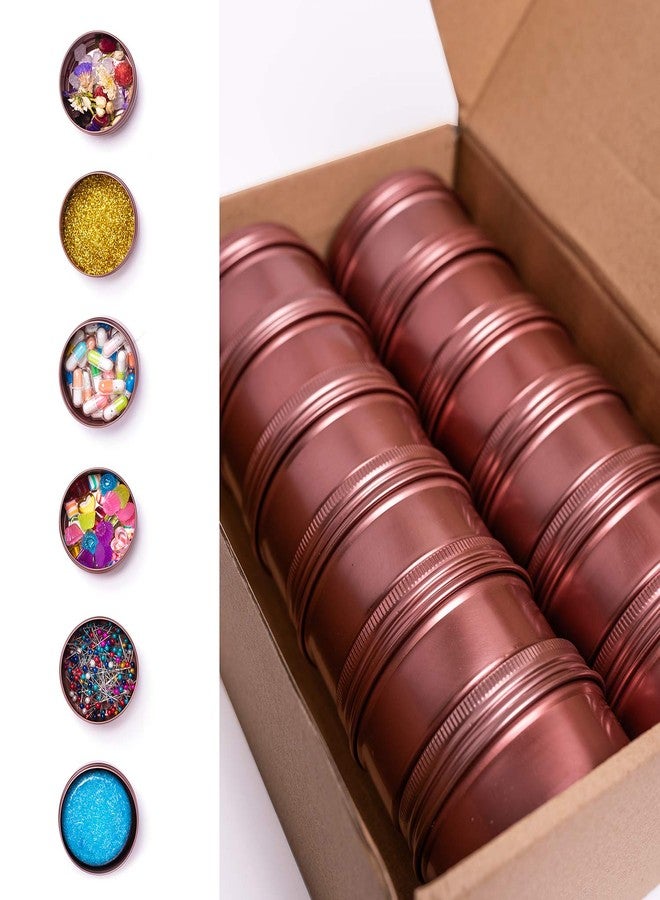 LIYAR 3 Ounce Tins Cans 3 Oz. Tins Containers Round Tins Metal with Lids Aluminum Metal Containers Metal Tins Jars for Balm,Candy,Salve,Candles,Pack of 20(Rosy Brown) - Image 4