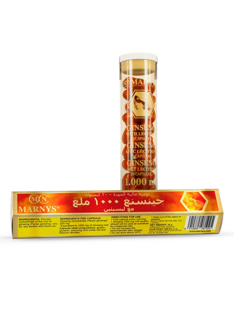 MARNYS - Marnys Ginseng with Lecithin 1000 mg - 30 Caps - Image 1