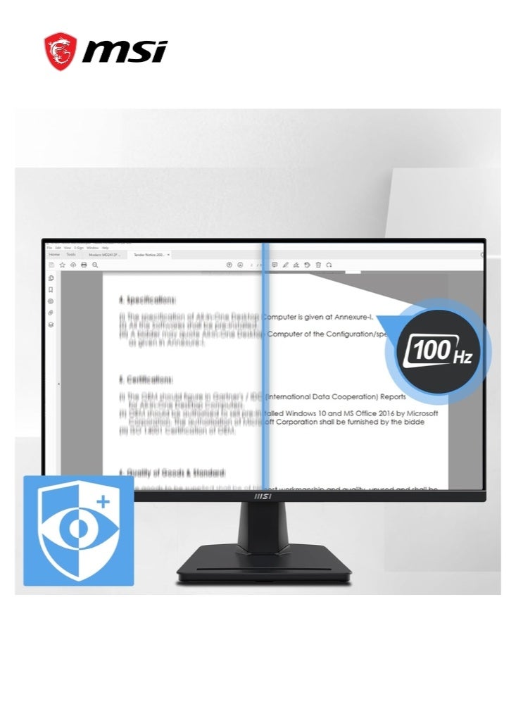 إم اس أي PRO MP275Q | 27 Inch 2560 x 1440 (WQHD) Office Monitor | IPS Panel, 100 Hz, Eye-Friendly Screen | Built-in Speakers, Tilt-Adjustable - HDMI, DisplayPort | 9S6-3PC3CM-026 - Image 4