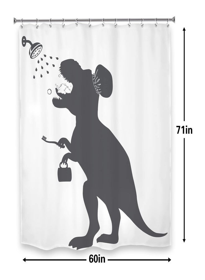 LGhtyro Funny Dinosaur Shower Curtain Dino Shower Curtain Kids Trex Raptor Silhouette Animal Shadow Cartoon Bath Accessories Art Home Decor 60x71 Fabric 12 Pack Hook - Image 5
