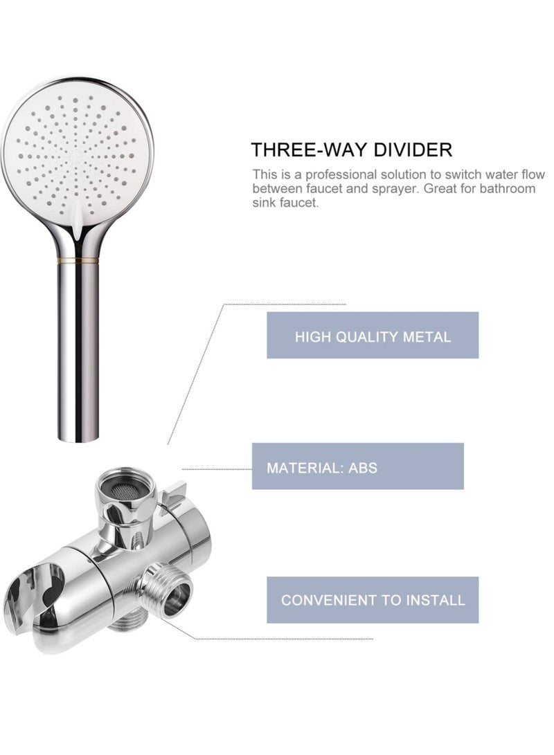Hose Bracket for Bathroom Accessory, Shower Three-way Way Arm Inch Use Water Mounted Hardware, Three Valves Head Divider, For Rain  Handheld - Image 5