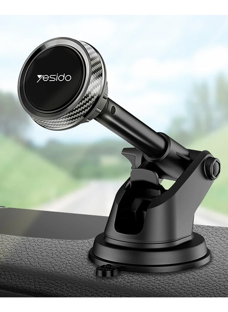 Yesido Car Magnetic Suction Phone Holder with Extendable Arm and 360 Rotation Angle for Dashboard / Windshield / Air Vent Yesido C67 - Black  - Image 2