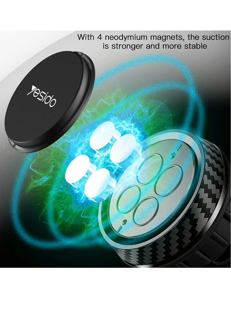 Yesido Car Magnetic Suction Phone Holder with Extendable Arm and 360 Rotation Angle for Dashboard / Windshield / Air Vent Yesido C67 - Black  - Image 3