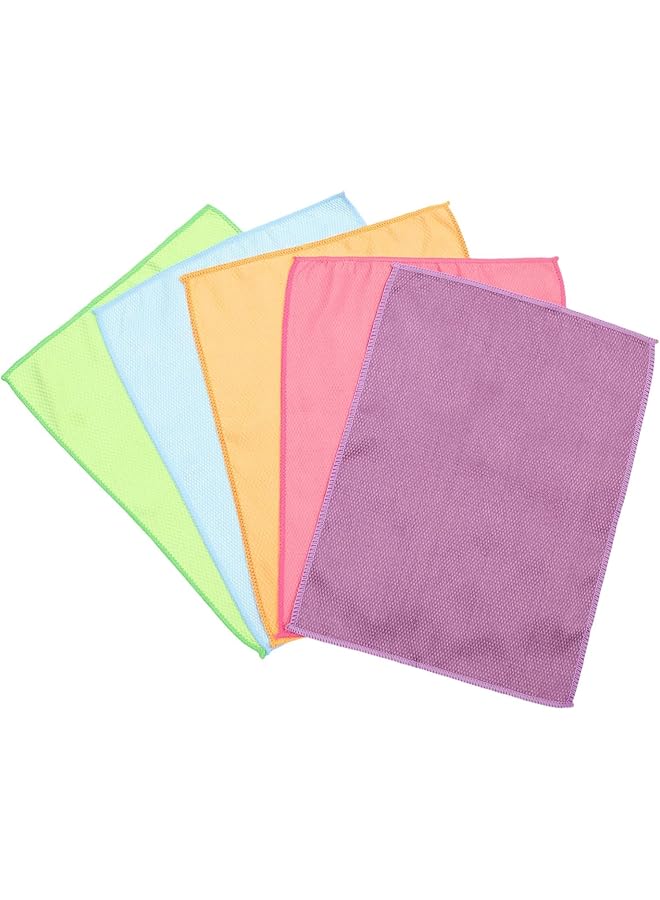 SAGREENY 5 Pack Microfiber Cloths, Microfiber Glass Cleaning Cloth, Streak Free Windows & Mirrors, Lint Free Towels, Car Windows Towel, Microfiber Clean Glass And Window, Mirrors, And Stainless Steel - Image 2