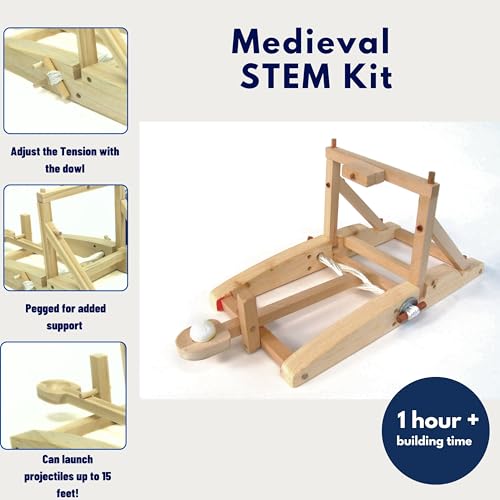 PATHFINDERS STEM Kit – Medieval Catapult kit| Trebuchet Science Kits for Kids Age 8-10 10-14 | stem Kits for Kids Age 12-14 Physics Toys | Kids Engineering kit | Learning Resource - Image 4