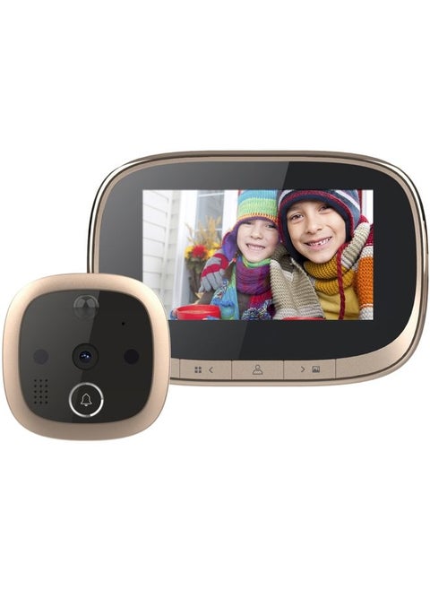 SF550 4.3 inch Screen 1.0MP Security Digital Door Viewer with 12 Polyphonic Music, Support PIR Motion Detection & Infrared Night Vision & 145 Degrees Wide Angle & TF Card (Gold)