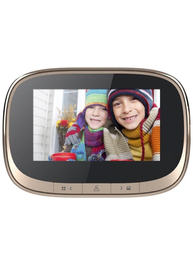 SF550 4.3 inch Screen 1.0MP Security Digital Door Viewer with 12 Polyphonic Music, Support PIR Motion Detection & Infrared Night Vision & 145 Degrees Wide Angle & TF Card (Gold)