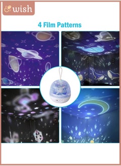 Wish LEDs Night Light 360° Rotating 8 Color Modes Starry Moon,Ocean,Universe,Carousel 4 in 1 Projector Lamp Baby Kids Nursery Lights  - Image 3
