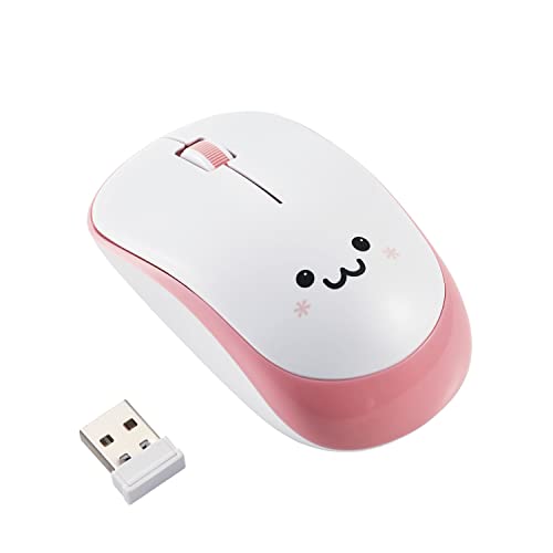 ELECOM 2.4G Wireless, Portable Mobile Smiley-Face Mouse for Right/Left Handed Use, IR LED, 1200 DPI 2.5 Years Long Battery Life, Recommended Silent Click (M-IR07DRSPN) - Image 1