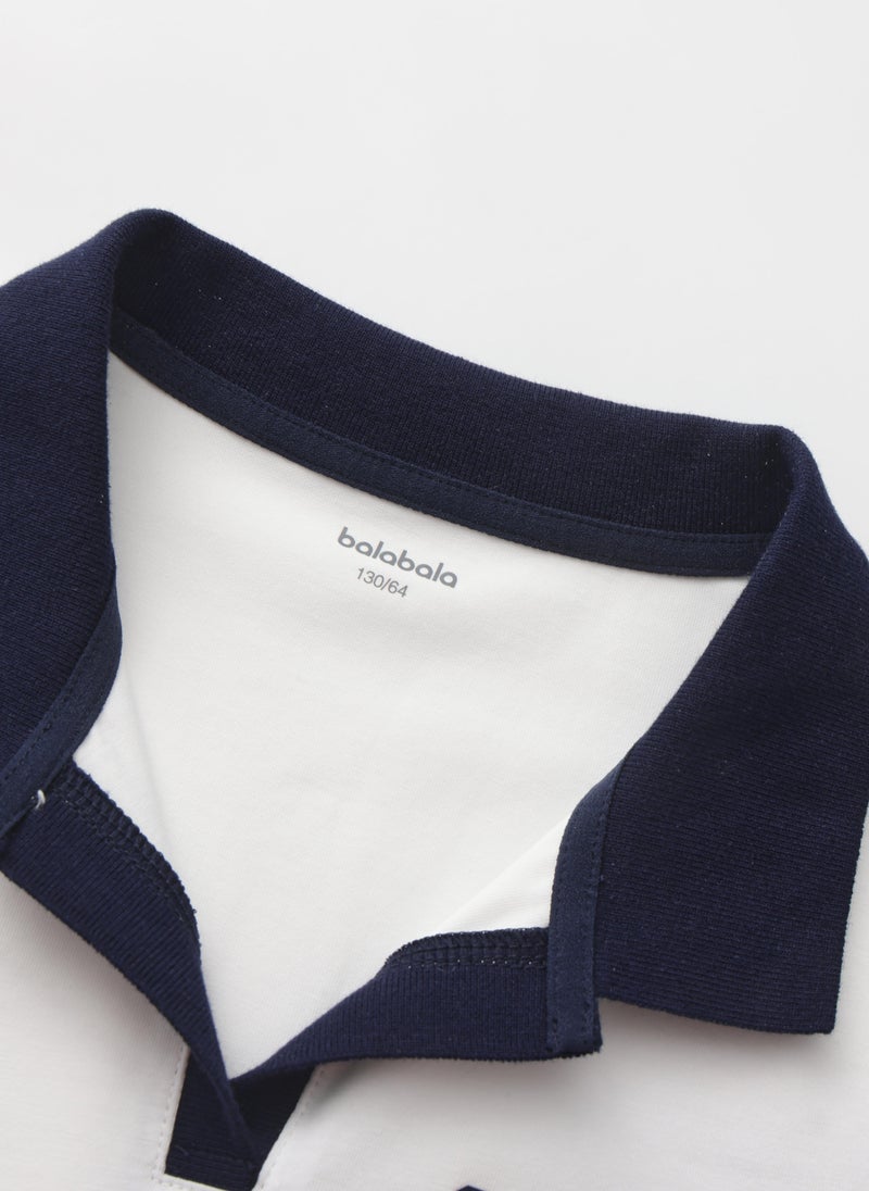 Balabala Kids Unisex Lapel short-sleeved T-shirt - Image 3