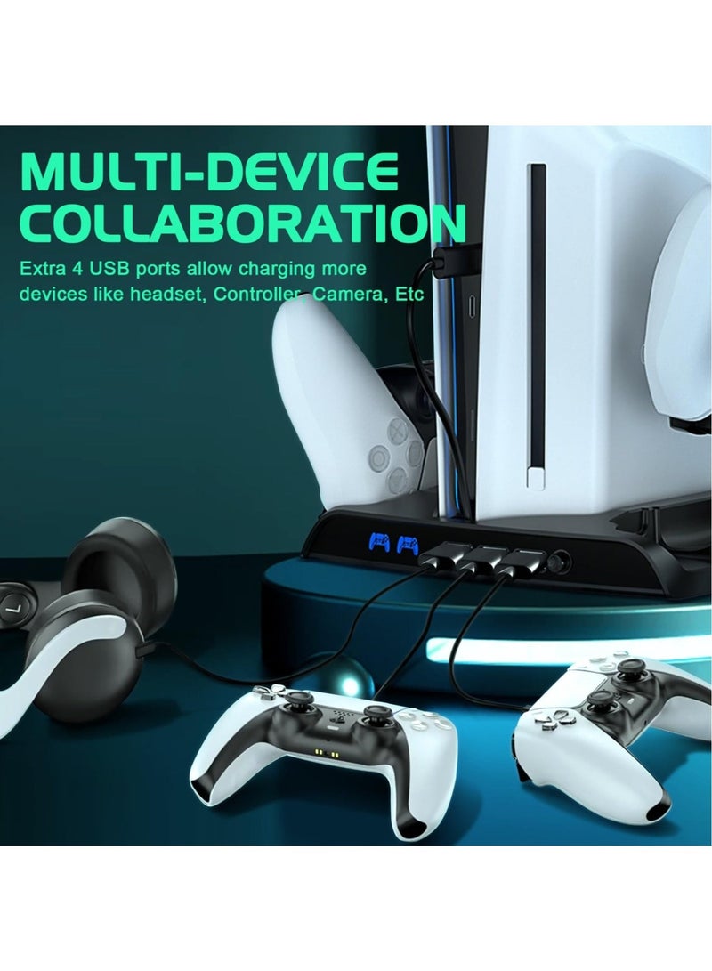 KJH The PS5 Slim Cooling Stand with Charging Station for Playstation 5 Slim Console(Digital/Disc) - Image 4