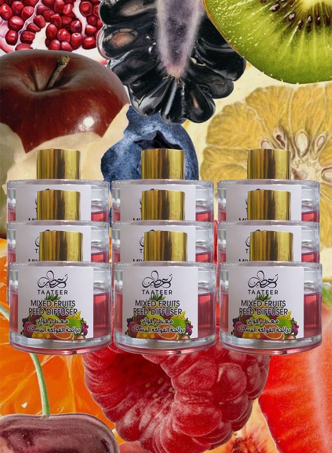 TAATEER 9 Pieces Mixed Fruits Reed Diffuser 100ml - Image 1