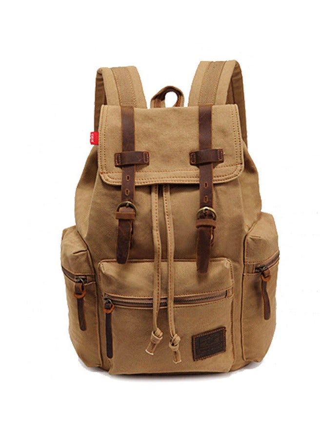 Fashion Backpack High Capacity Canvas Vintage Backpack  Vintage Canvas School Bag Travel Large Capacity  for Hiking Travel 12-15.6 Laptop Backapcks for Men Casual Daypacks Rucksack - Image 2