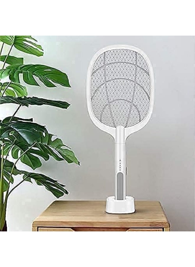 اتش اس Mosquito Killer Stainless Bat Uv Light Lamp Five Nights Mosquito Killer Autokill 2 in 1 Mosquito Racket 1200Mah Rechargeable Battery Handheld Electric Fly Swatter Easy for Home 7 - Image 2