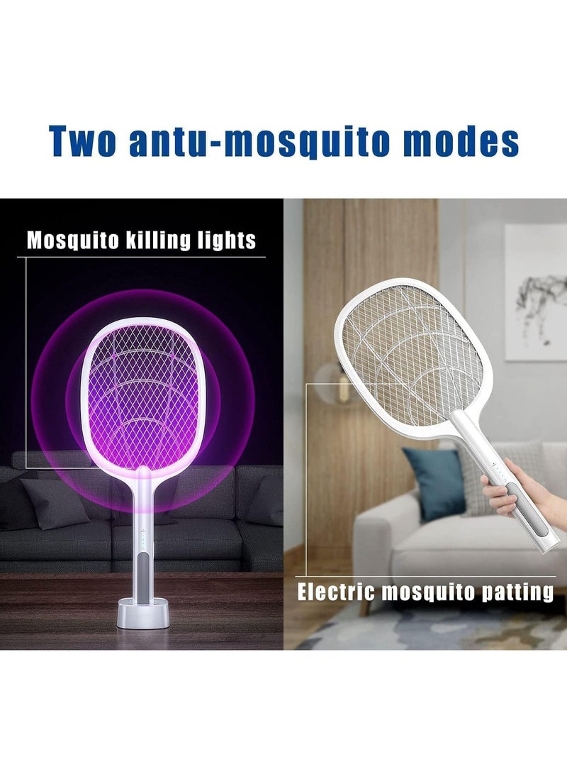 اتش اس Mosquito Killer Stainless Bat Uv Light Lamp Five Nights Mosquito Killer Autokill 2 in 1 Mosquito Racket 1200Mah Rechargeable Battery Handheld Electric Fly Swatter Easy for Home 7 - Image 4