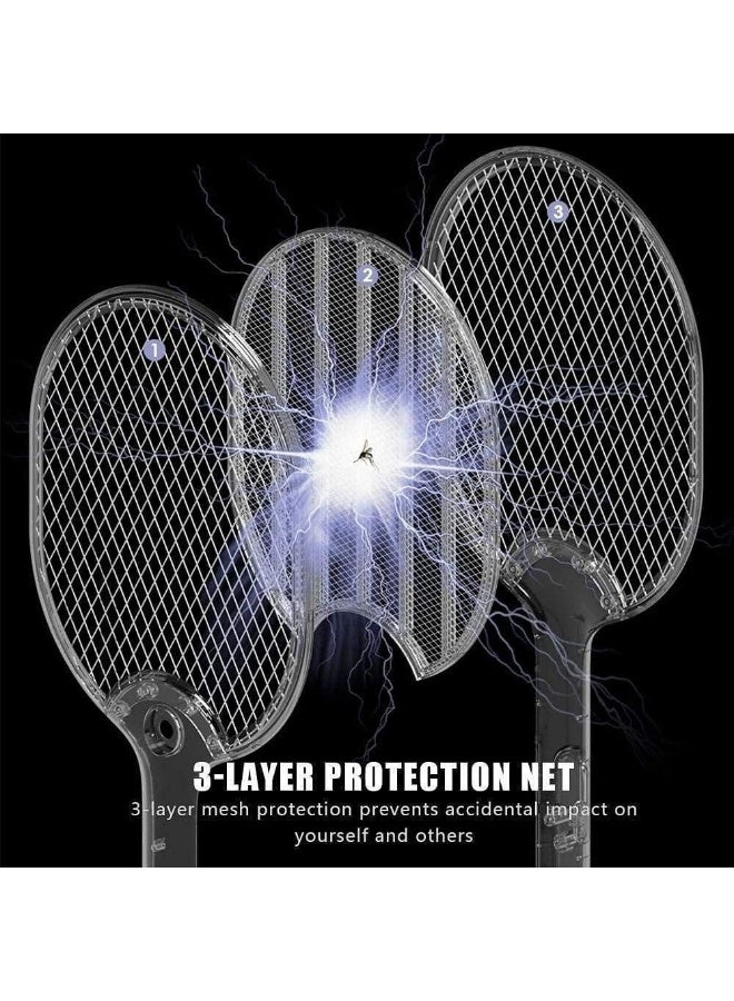 اتش اس Mosquito Killer Stainless Bat Uv Light Lamp Five Nights Mosquito Killer Autokill 2 in 1 Mosquito Racket 1200Mah Rechargeable Battery Handheld Electric Fly Swatter Easy for Home 7 - Image 5