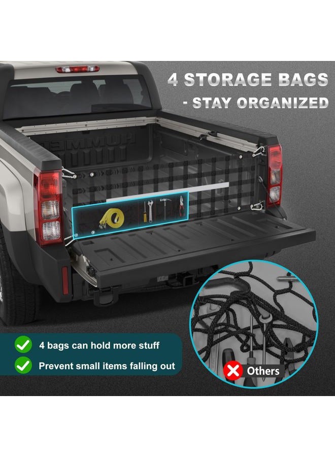 Duythy 60” Wide X 18” Tall Cargo Net Heavy Duty Nylon Tailgate Net for Pickup Truck Bed Black - Image 4
