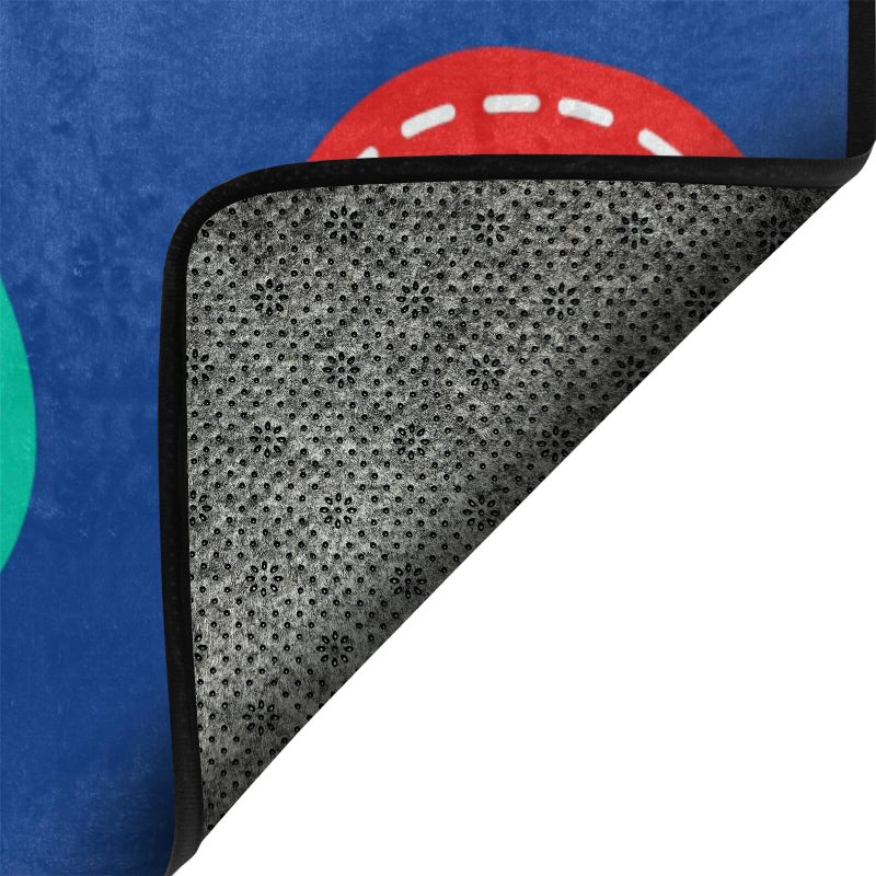 Engree Classroom Carpets Playmat Rugs - 5x7 Ft Kids Rug with Rubber Backing, Colorful Circle on Blue Background Classroom Seating Rug Play Mat Nursery Rugs for Preschool Elementary Playroom -12 Seating - Image 5