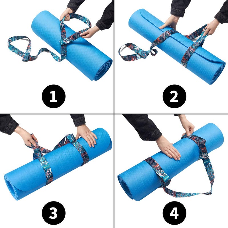 Zooeass Yoga Mat Strap  Adjustable Durable Yoga Mat Carrier & Stretching Strap  5.9Feet  Multiple Color Choices (Black 5.9Feet) - Image 3