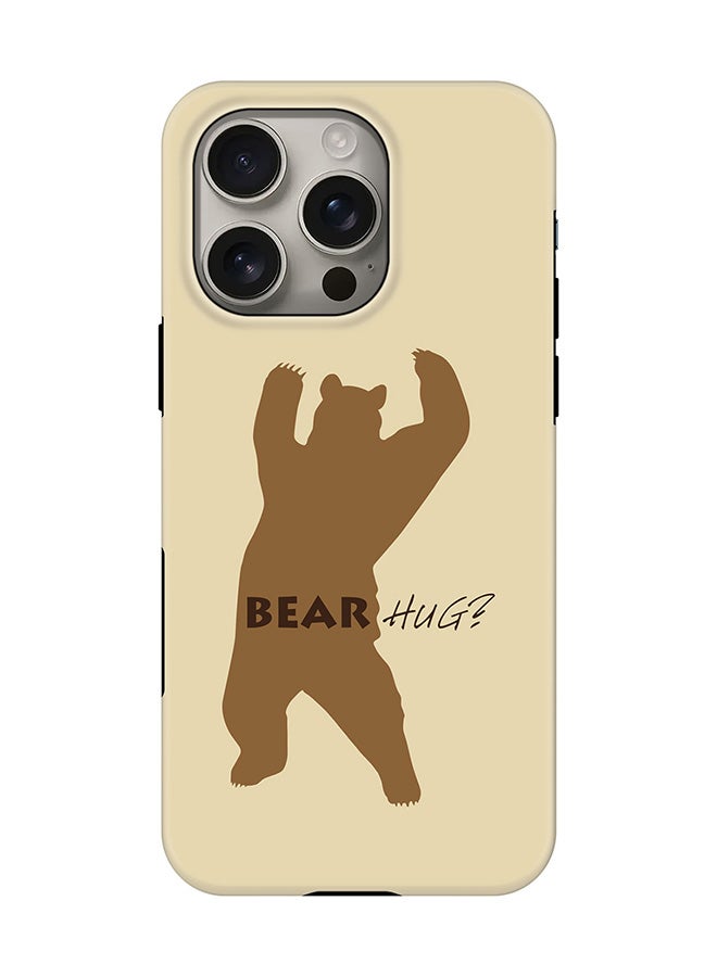 Stylizedd Tough Pro Magnetic Case for iPhone 16 Pro, Dual Layer hybrid PC + TPU Mobile Cover Matte - Bear Hug - Image 1