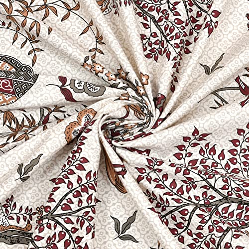 BLOCKS OF INDIA 200Tc Diwan Set Cotton 8 Piece | Deewan Printed Bedsheet Sets For Living Room Hall (Set Of 8 Piece, 1-Bed Sheet | 2-Bolster Cover | 5-Cushion Cover (Color 11), Brown - Image 5
