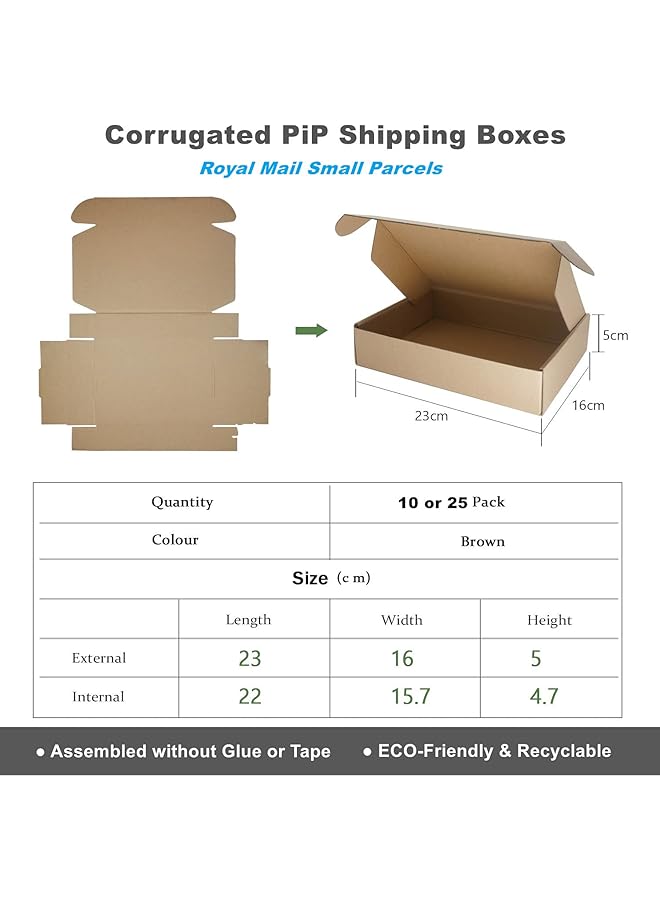 erorex 10 Pieces Corrugated Shipping Boxes Small Parcel Boxes 230X160X50Mm Postal Packaging Boxes For Business Shipping Storage Or Gifts - Image 2