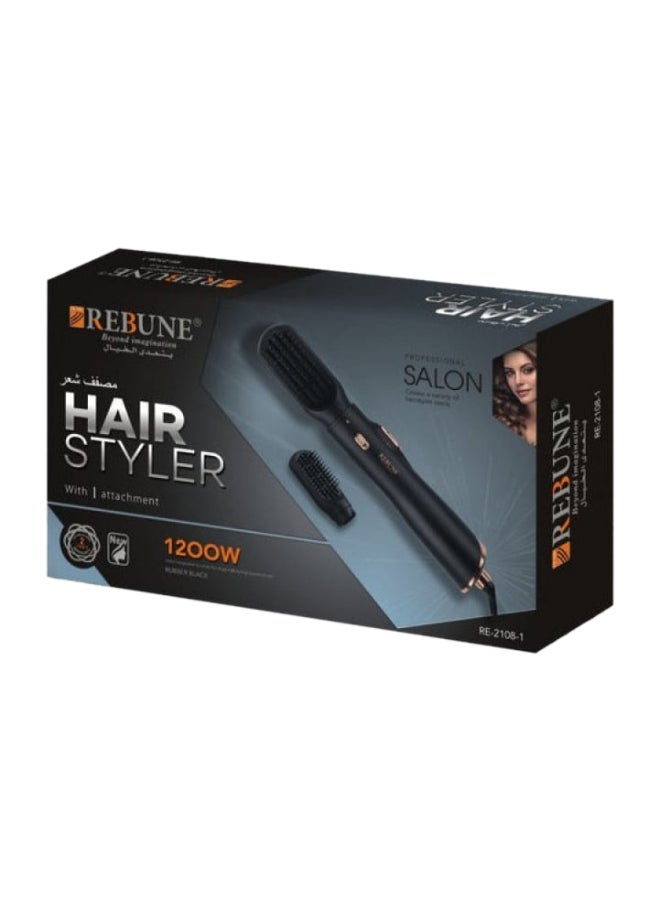 REBUNE Re2108-1 1200W, Hair Styler With 1 Attachment (Rubber Black) Black - Image 1