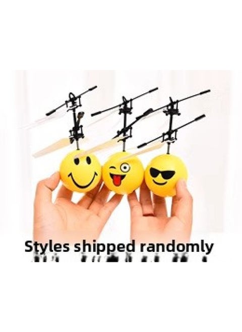 Shake Sound Induction Aircraft Aircraft Suspension Remote Control Princess Robot Milk Dragon Electric Children's Toys Ice And Snow Can Fly-Color:Smiley Ball-Proportion:Standard Configuration (without Remote Control)