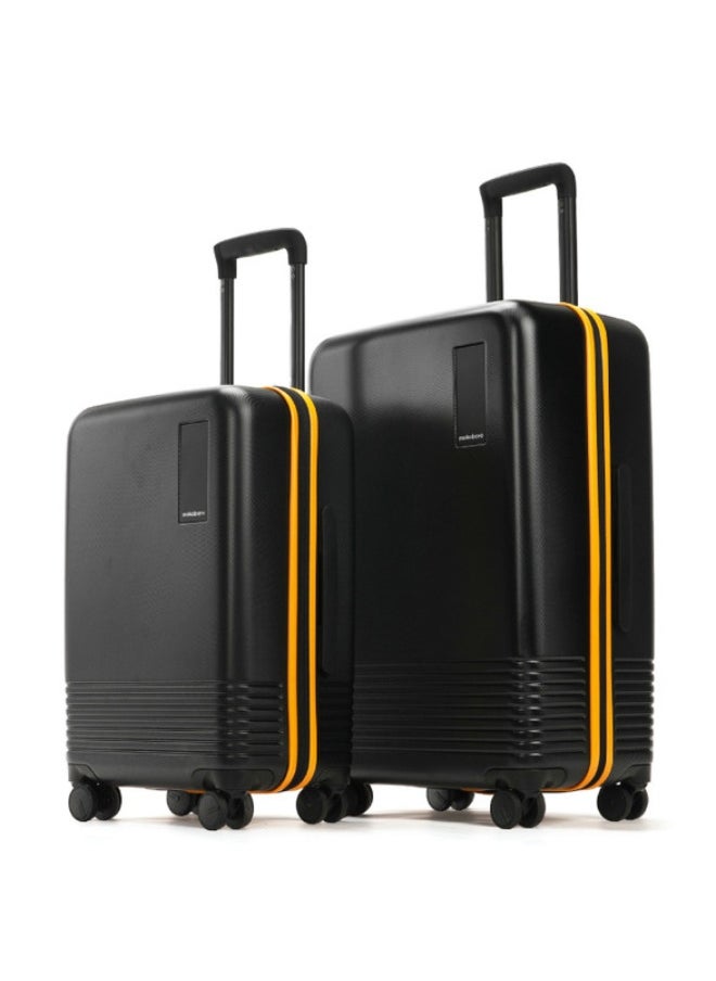 Mokobara MOKOBARA The Set of 2 Luggage Hardsided Polycarbonate 8 Hinomoto Spinner Wheels Small, Medium Size Trolley (Black & Yellow)  - Image 1