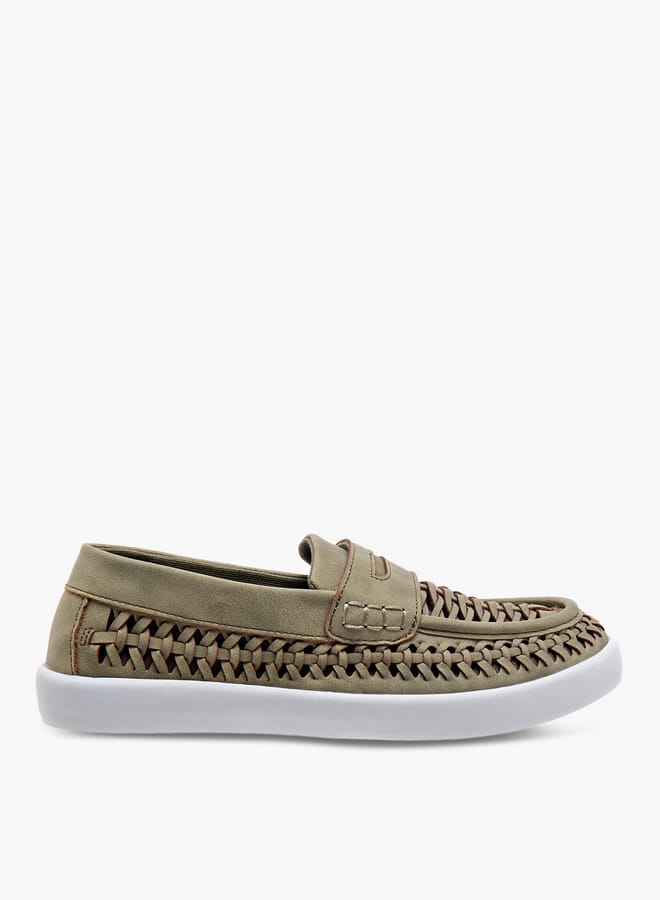 Mister Duchini Boys Weave Textured Slip-On Loafers Ramadan Collection - Image 1