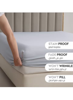 دوناتيلا الفراش المجهزة ورقة 2 قطعة التوأم حجم الصلبة غطاء سرير مجموعة يناسب (120 * 200 سنتيمتر) مع سادات و 30 سنتيمتر اضافية عميق نحى ستوكات غطاء سرير ، الزئبق  - Image 4
