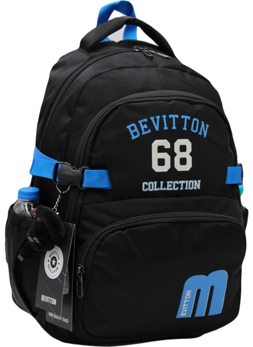 Mixx Store Special Water Repellent Fabric Unisex Black-Blue School Backpack 34500
