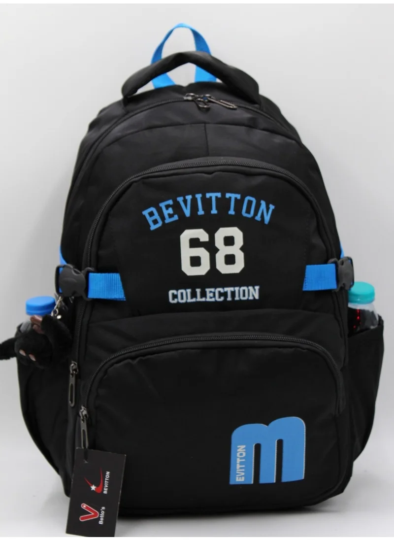 Mixx Store Special Water Repellent Fabric Unisex Black-Blue School Backpack 34500