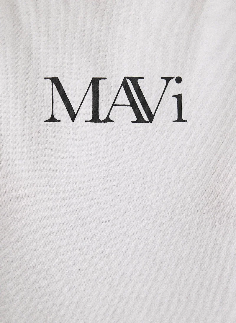 مافي Mavi Logo Printed White T-Shirt