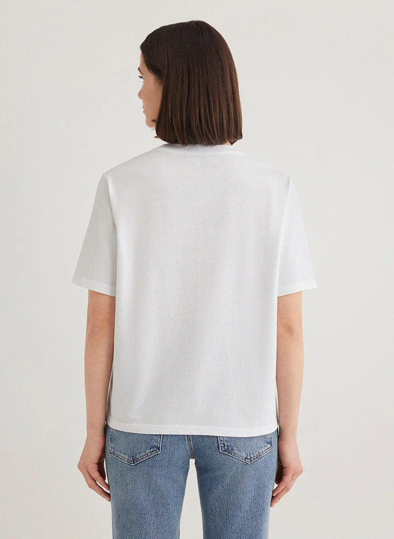 مافي Mavi Logo Printed White T-Shirt
