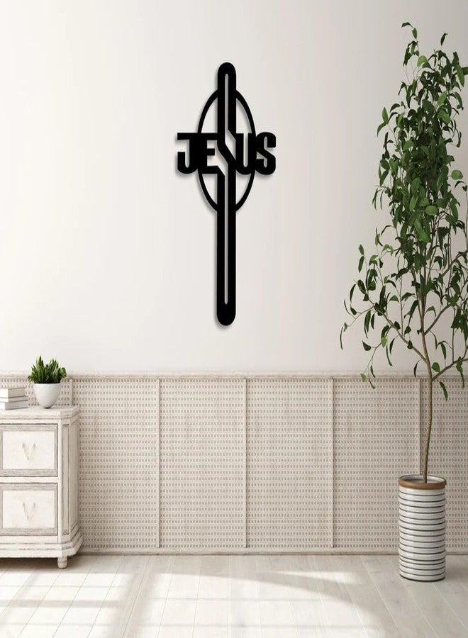 BLIND SHOP Jesus Metal Wall Art | Jesus Cross Wall Hanging | Religious Metal Wall Sculpture | Christian Home Decor | Faith-Inspired Metal Art Work. (45X35X1.5 CM) - Image 3