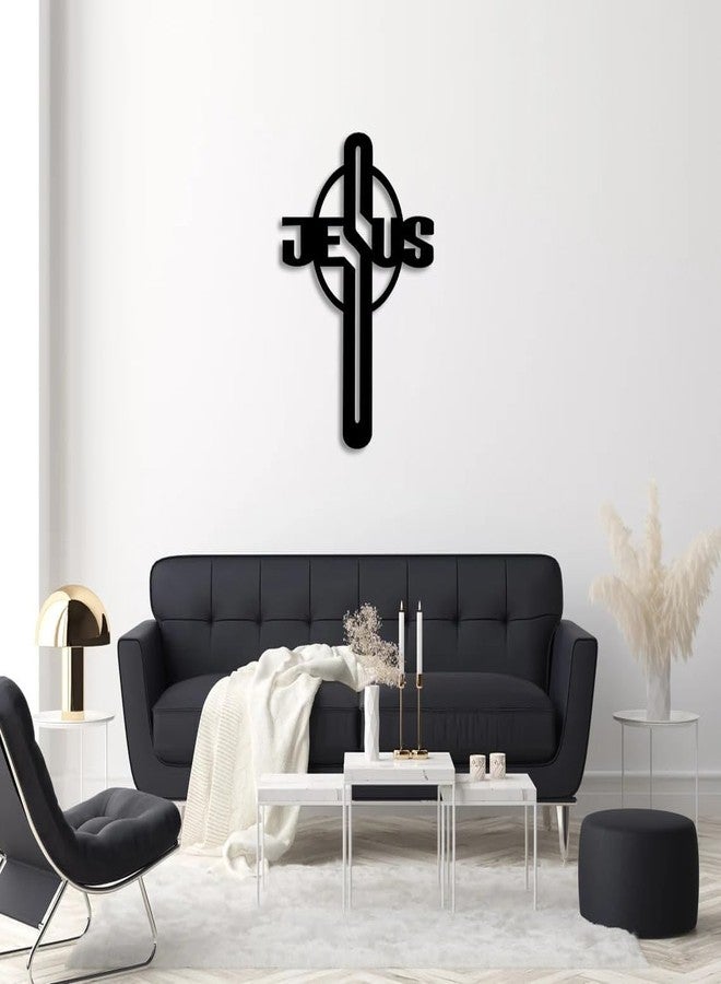 BLIND SHOP Jesus Metal Wall Art | Jesus Cross Wall Hanging | Religious Metal Wall Sculpture | Christian Home Decor | Faith-Inspired Metal Art Work. (45X35X1.5 CM) - Image 4