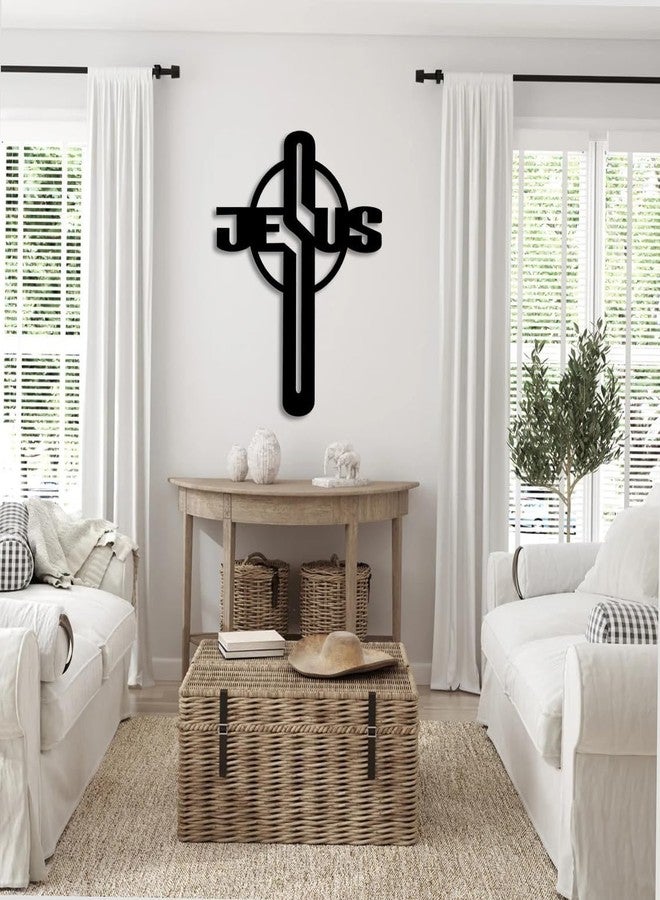 BLIND SHOP Jesus Metal Wall Art | Jesus Cross Wall Hanging | Religious Metal Wall Sculpture | Christian Home Decor | Faith-Inspired Metal Art Work. (45X35X1.5 CM) - Image 1