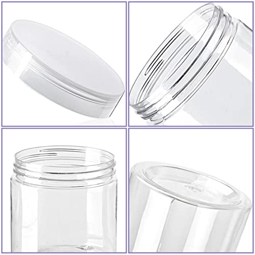 Panxxsen 20 Pack 4oz Clear Plastic Jars with Lids,115ml Wide-Mouth Refillable Storage Containers,Empty Round Containers for Candy,Beads,Lotion,Slime Making and Food Storage - Image 3