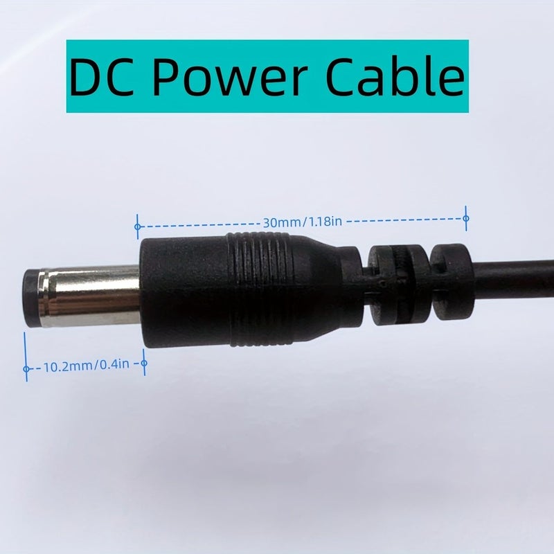 كابل تمديد DC 5.5x2.1 مم ذكر إلى ذكر، عبوة من قطعتين، طول 31 سم (1 قدم) لكاميرات المراقبة LED والموجه ومحول الطاقة - Image 3