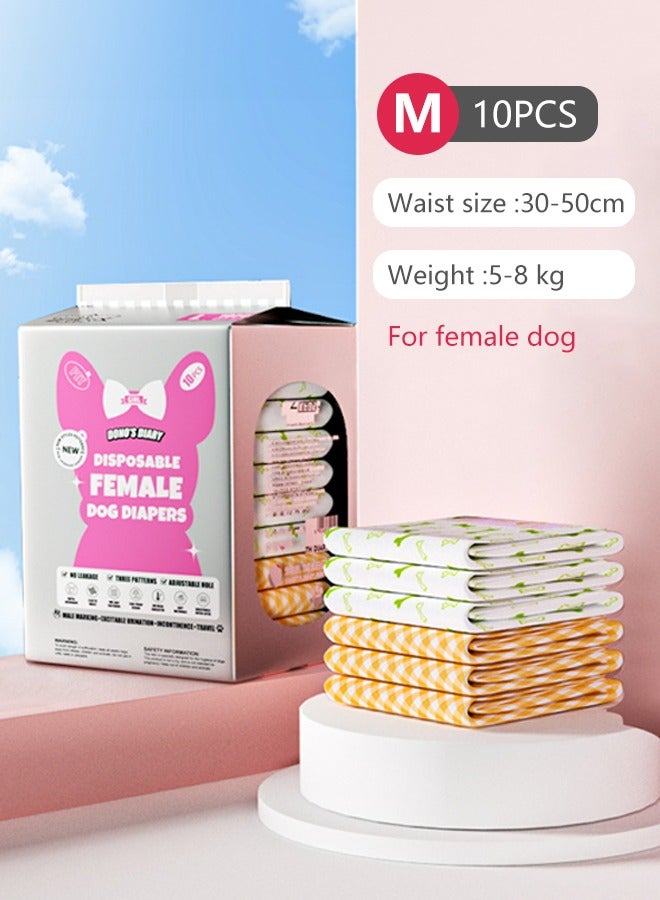 Occuwzz Disposable Female Dog Diapers Improved Super Absorbent, Breathable, Wetness Indicator(Bitch three colors English version M) - Image 1