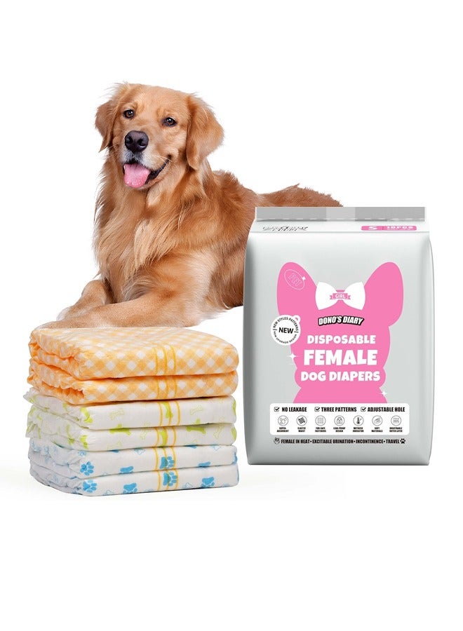 Occuwzz Disposable Female Dog Diapers Improved Super Absorbent, Breathable, Wetness Indicator(Bitch three colors English version M) - Image 2