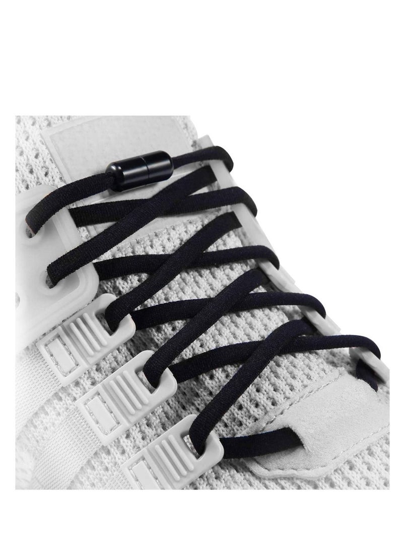 Generic - 2 Pairs Elastic No Tie Shoe Laces For Adults Kids Elderly Elastic Shoe Laces Black - Image 1