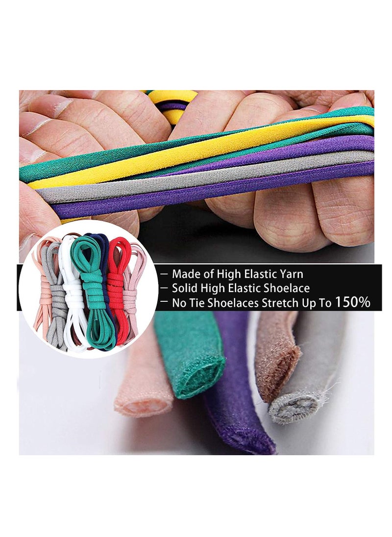 Generic - 2 Pairs Elastic No Tie Shoe Laces For Adults Kids Elderly Elastic Shoe Laces Black - Image 1