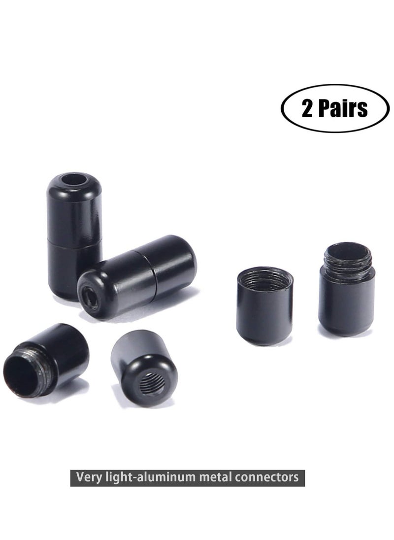 Generic - 2 Pairs Elastic No Tie Shoe Laces For Adults Kids Elderly Elastic Shoe Laces Black - Image 1